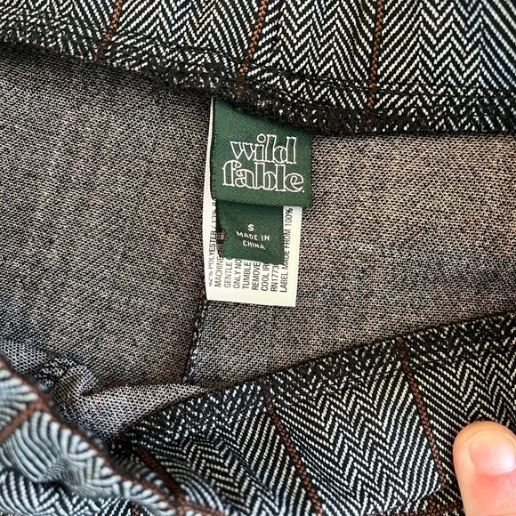 Wild Fable Crop Flare Pant Gray Size Small NWOT Window Pane Plaid Herringbone - Picture 3 of 9